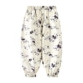 thumbnail image 1 of Bovxnpu Toddler Boys Girls Pants, Girls Cotton Jogger Pants, 1-13 Years Girls' Casual Printed Loose Sports Breathable Thin Leg Binding Mosquito Proof Pants, 1 of 2