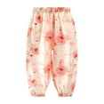 thumbnail image 1 of Bovxnpu Toddler Boys Girls Pants, Girls Cotton Jogger Pants, 1-13 Years Girls' Casual Printed Loose Sports Breathable Thin Leg Binding Mosquito Proof Pants, 1 of 2
