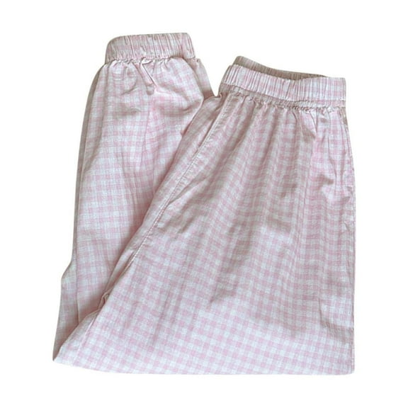 Bovxnpu Toddler Boys Girls Pants, Girls' Cotton Jogger Pants, Children's Mosquito Repellent Pants With Checkered Print Elastic Waistband Leg Pants