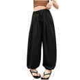thumbnail image 1 of Bovxnpu Toddler Boys Girls Pants, Girls' Wide Leg Jogger Pants, Girls' Ice Silk Sports Pants Mosquito Proof Pants Drawstring Lantern Pants, 1 of 3