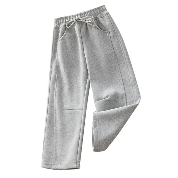 Bovxnpu Toddler Boys Girls Pants, Girls Wide Leg Pants Straight Leg Cotton Pants With Pocket, Children's Solid Color Pocket Ankle Tied Casual Pants Spring Pants