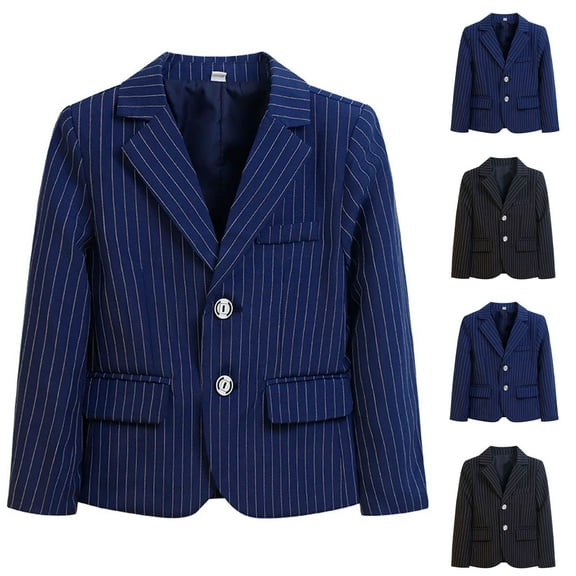 Bovxnpu Toddler Girl Boy Fall Outfits, Boys Blazer Long Sleeve Lapel Collar Open Front Casual Jacket with Pocket Dress Coat for Boys Girls Outfits 5-6 Years