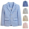 thumbnail image 1 of Bovxnpu Toddler Girl Boy Fall Outfits, Boys Blazer Long Sleeve Lapel Collar Open Front Casual Jacket with Pocket Dress Coat for Boys Girls Outfits 8-9 Years, 1 of 3