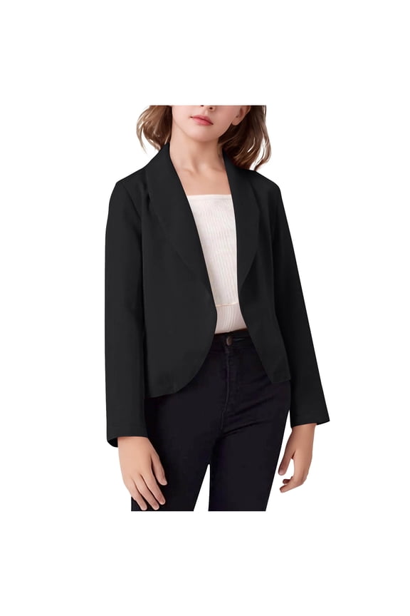 Toddler Girl Boy Fall Outfits, Kid Girl Blazer Long Sleeve Lapel Collar Open Front Casual Jacket with Pocket Dress Coat for Teen Girls Outfits 5 Years