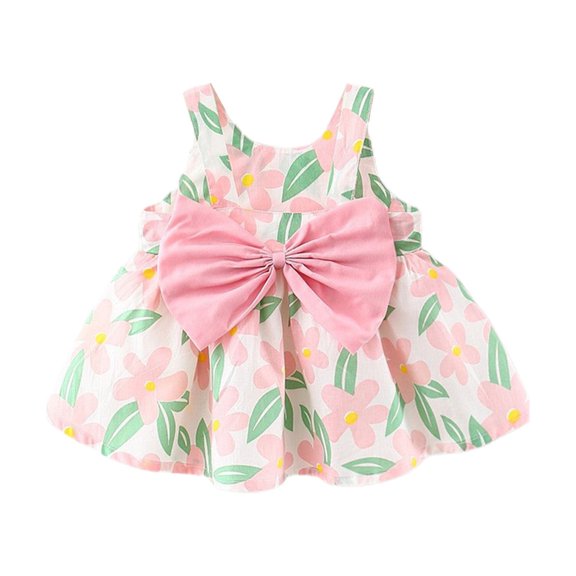 Bovxnpu Toddler Girl Clothes,Toddler Kids Girl's Casual Dress,Summer Sundress Princess Dress Big Bow Flower Dress With Hat On Chest