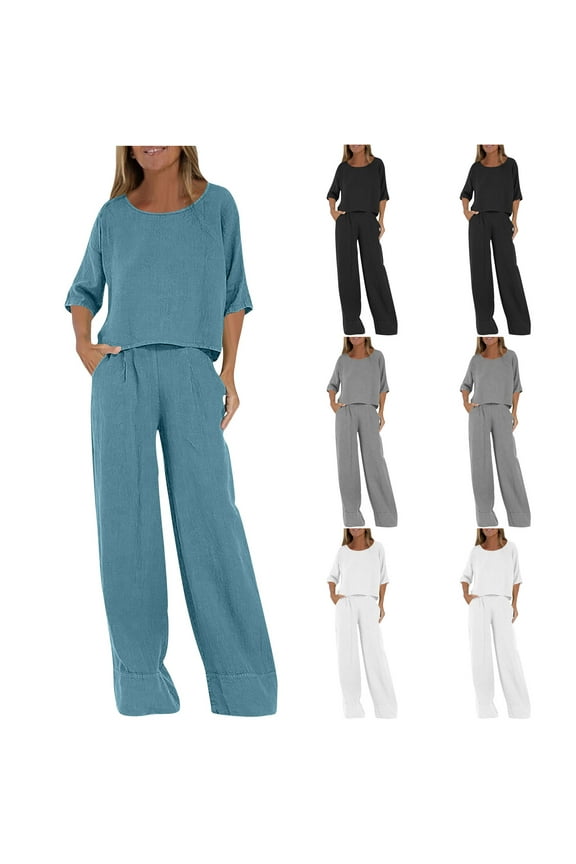 Two Piece Sets for Women Fall Outfits, Women's Oversized Outfits 2 Piece Lounge Set Pullover Top Long Pants Lounge Matching Sets Sweatsuit Fall Clothes