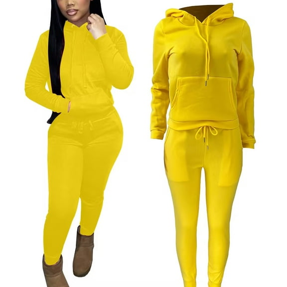 Bovxnpu Two Piece Sets for Women Fall Outfits, Womens 2 Piece Outfits Lounge Hoodie Sweatsuit Sets Oversized Sweatshirt Baggy Fall Sweatpants with Pockets Winter Warm Clothes