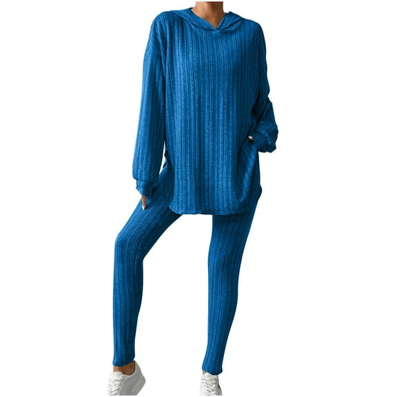 Bovxnpu Two Piece Sets for Women Fall Outfits, Women's Oversized Lounge Set Pullover Hoodie Long Pants Lounge Matching Sets Sweatsuit Winter Clothes