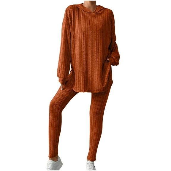 Bovxnpu Two Piece Sets for Women Fall Outfits, Women's Oversized Lounge Set Pullover Hoodie Long Pants Lounge Matching Sets Sweatsuit Winter Clothes