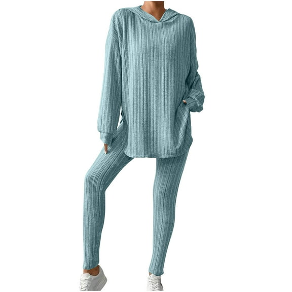 Bovxnpu Two Piece Sets for Women Fall Outfits, Women's Oversized Lounge Set Pullover Hoodie Long Pants Lounge Matching Sets Sweatsuit Winter Clothes