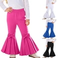 thumbnail image 1 of Bovxnpu Unisex Girls Casual Athletic Pants Kids Girls Cotton Bow Flare Elastic Waist Pants Bottoms, 1 of 10