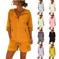 thumbnail image 1 of Bovxnpu Women 2 Piece Loungewear Set Beach Vacation Sweatsuit Tracksuit Set Sun Protection Loose Outdoor Sports Hiking Drawstring Hooded Outfit Set Summer Outfits, 1 of 7