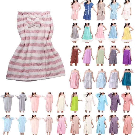 Bovxnpu Women Bath Wrap Towel for Shower, Women’s Spa Body Wrap Adjustable Spa Robe