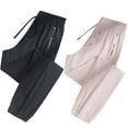 thumbnail image 1 of Bovxnpu Women Jogger Pants Casual Loose Pants Sports Pants Womens Cuffed Ankle Elastic Waist With Pockets Cool Silk Pull On Casual Trousers Soft Comfy, 1 of 4