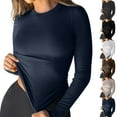thumbnail image 1 of Bovxnpu Women Long Sleeve Shirts Basic Tee Casual T-Shirt Women's Crew Neck Long Sleeve Everyday T-Shirt Casual Tops, 1 of 7