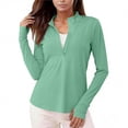 thumbnail image 1 of Bovxnpu Women Long Sleeve Shirts Quickly Dry UPF Zip Mock Neck Athletic Shirts Top, 1 of 3