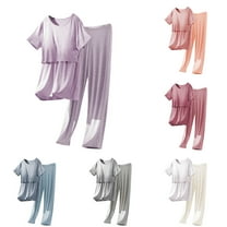 Bovxnpu Women Maternity Nursing Pajama Set, Womens Maternity Breastfeeding Pajamas Sleepwear Soft Postpartum Lounge Set Short Sleeve Shirt with Chest Pad and Pants Pregnancy Clothes