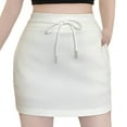 thumbnail image 1 of Bovxnpu Women Skirt Women's Sweat Mini Skirt Drawstring Sports Skater Skirt Basic Casual High Waisted Mini Skirts Beach Vacation Summer Outfits, 1 of 5