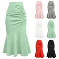 thumbnail image 1 of Bovxnpu Women Skirt Womens Bodycon Skirt Flared Midi Skirt High Waisted Work Office Winter Maxi Long Skirt Beach Vacation Summer Outfits, 1 of 6