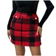 thumbnail image 1 of Bovxnpu Women Skirt Womens High Waist Plaid Skirt Bodycon Pencil Wools Mini Skirts Beach Vacation Summer Outfits, 1 of 6
