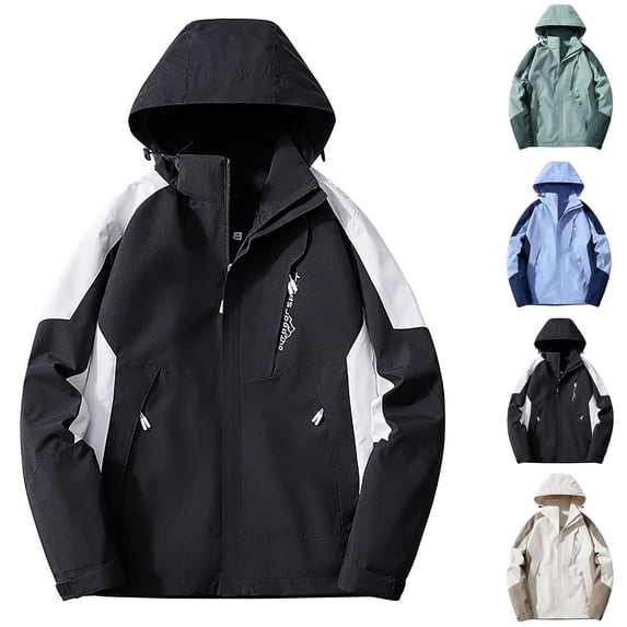 Bovxnpu Women's Casual Jackets, Women Waterproof Raincoat Hooded Trench Coats Lined Windbreaker Travel Jacket XXL