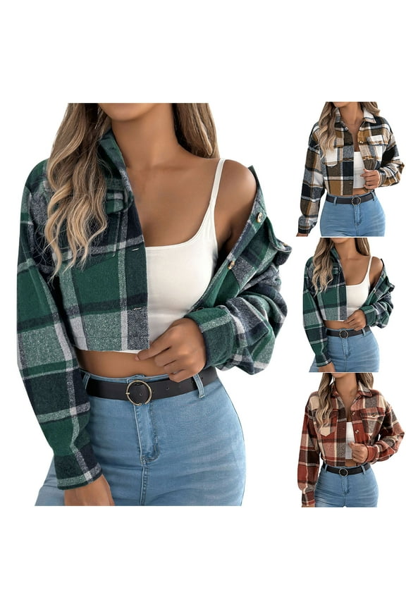 Women's Casual Jackets, Women's Cropped Jackets Button Down Lightweight Oversized Utility Anorak Coat with Pockets L