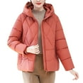 thumbnail image 1 of Bovxnpu Women's Down Jackets Lightweight Long-Sleeve Puffer Jacket Women's Casual Solid Color Long Sleeve Hooded Puffer Jacket Coat, 1 of 7