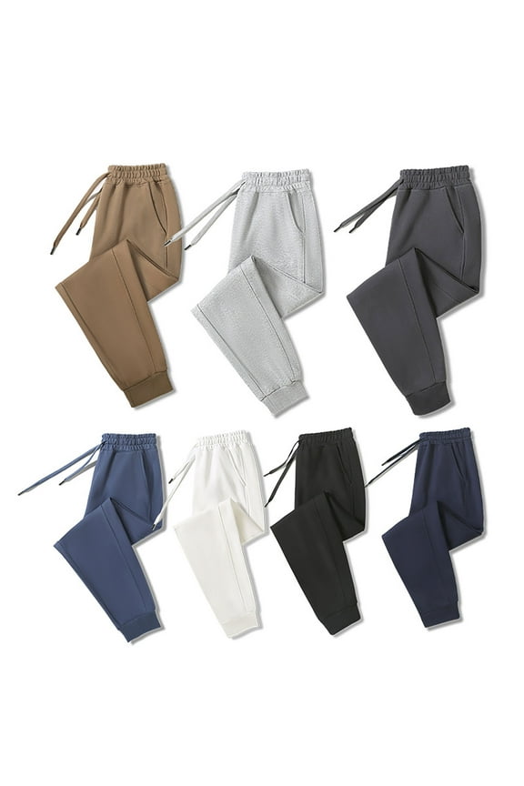 Women's Fleece Lined Pants Winter Warm Pants Womens Sweatpants Cuffed Ankle Elastic Waist With Pockets Pull On Casual Trousers Soft Comfy