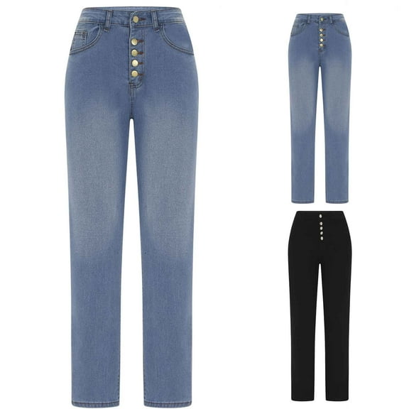 Bovxnpu Women's Jeans High Waisted Strechy Denim Pants Casual Pants Womens High Waisted Stretchy Pull On Casual Trousers Soft Comfy
