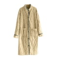 thumbnail image 1 of Bovxnpu Women's Long Sleeve Nightgown Winter Warm Robes Sleepshirts Sleep Dress Fleece Lined Long Sleeve Crew Neck Winter Warm Mid-Calf Sleepwear, 1 of 8