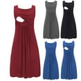 thumbnail image 1 of Bovxnpu Women's Maternity Dress, Pregnancy Clothes Summer, Fashion Solid Breast-Feeding Pregnant Patchwork Woman Nursing Dress Sleeveless Round-Neck XXL, 1 of 1