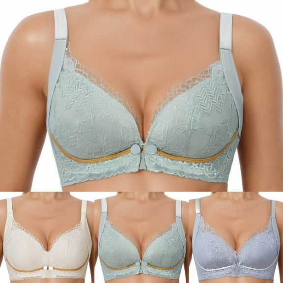 Bovxnpu Women's Maternity Nursing Bras, Nursing Bras for Breastfeeding Soft Cotton Front Button Bra, Women's Breastfeeding Bra With Open Button Postpartum Breastfeeding Bra 36