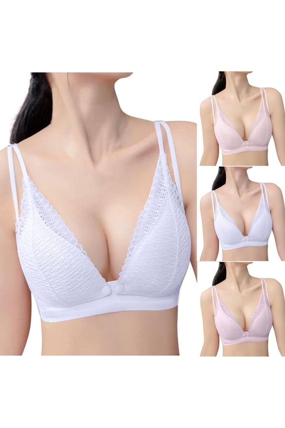 Women's Maternity Nursing Bras, Nursing Bras for Breastfeeding Soft Cotton Front Button Bra, Women's Pregnant Breastfeeding Bra Thin Front Buckle Pregnant Postpartum Breastfeeding Bra XL