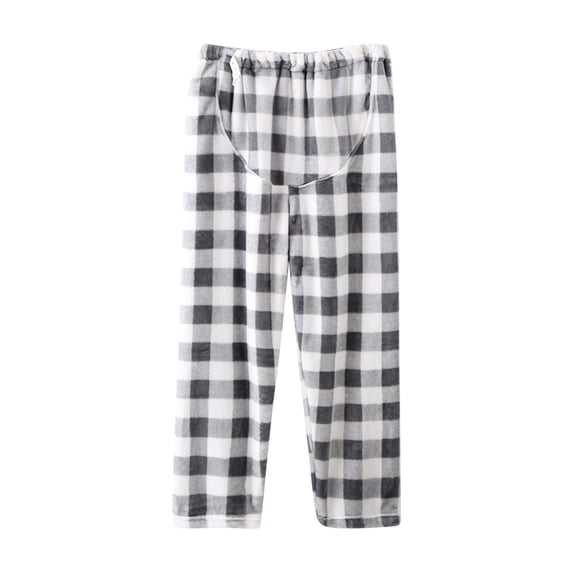 Bovxnpu Women's Maternity Pajama Pants Winter Warm Pregnancy Pants Maternity Pants Women Fleece Lined Plaid Pull On Casual Trousers Soft Comfy