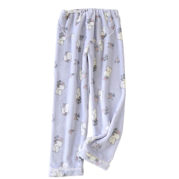 Bovxnpu Women's Maternity Pajama Pants Winter Warm Pregnancy Pants Maternity Pants Womens Fleece Lined Pants Winter Thick And Warm Adjustable Home Pants Soft Comfy