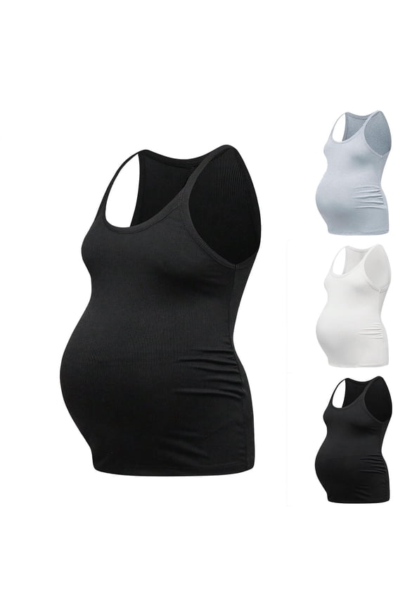 Women's Maternity Shirts, Women's Maternity Tank Tops Sleeveless Casual Cotton Tee Crew Neck Pullover Pregnancy Clothes