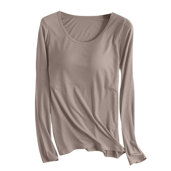 Bovxnpu Women's Pajama Tops Long Sleeve Sleep Shirt Loungewear Cotton Cotton Long Sleeve Bralette Top Undershirt Women Sleepwear