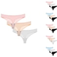 thumbnail image 1 of Bovxnpu Women's Plus Size Panties, Seamless Thongs For Women No Show Ladies Thong, 3PC Women's Summer Seamless Breathable Thong Low Waisted Underwear Underwear, 1 of 3