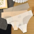 thumbnail image 1 of Bovxnpu Women's Plus Size Panties, Seamless Thongs For Women No Show Ladies Thong, Women's Seamless Ice Silk Comfortable Breathable Underwear Briefs G-strings Underwear, 1 of 6