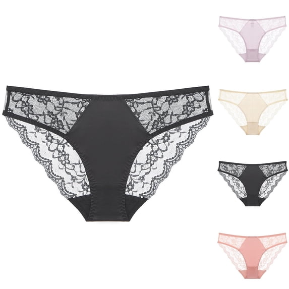 Bovxnpu Women's Plus Size Panties, Women's Breathable Lace Brief Panties Underwear, Underwear French Thin Perspective Mesh Lace Underwear Cropping Hip Lifting Low Waist Underwear Underwear