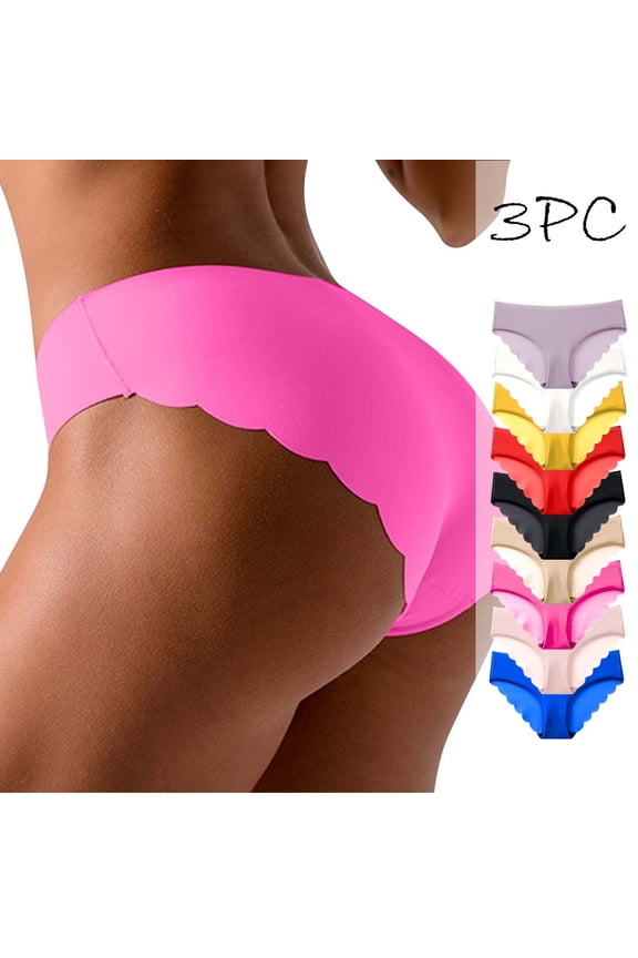 Women's Plus Size Panties, Women's Breathable Seamless Brief Panties Underwear, 3PC Women Comfortable Underwear Ice Silk Panties Comfy Yoga Panties Exercise Briefs Underwear