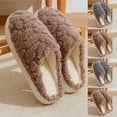 thumbnail image 1 of Bovxnpu Women's Warm Fuzzy Slippers Winter House Shoes, Women's Casual Winter Furry Strap Home Friendly Flat Slippers Comfy Soft Lightweight Indoor House Shoes, 1 of 4