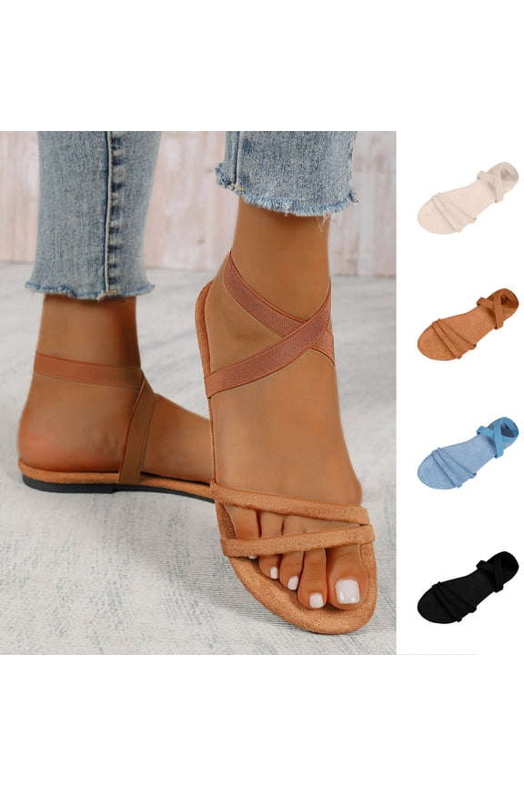 Women's Warm Fuzzy Slippers Winter House Shoes, Women's Fashionable Strap Breathable Spring And Summer Flat Sandals Comfy Soft Lightweight Indoor House Shoes