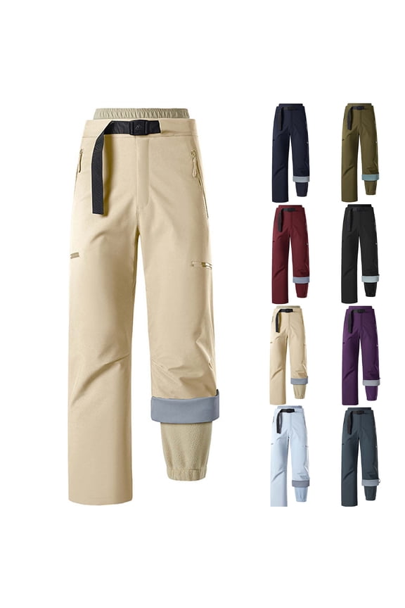 Women's Winter Detachable Hiking Pants Waterproof Outer Layer Shickened Warm Inner Liner Windbreaker Pants Casual Pants Womens Warm With Pockets Pull On Casual Trousers Soft Comfy