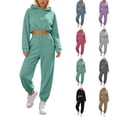 thumbnail image 1 of Bovxnpu Womens 2 Piece Outfits Tracksuit Sets Hooded Long Sleeve 2 Piece Casual Sportwear Set Matching Outfits, 1 of 9
