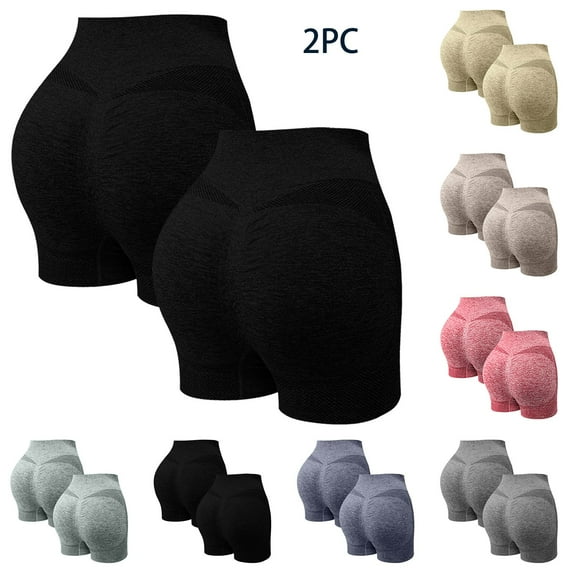 Bovxnpu Womens Biker Shorts High Waisted Yoga Shorts for Women Running Gym and Workout 2PCWomen's Comfortable Sports Pants Fitness Shorts High Waisted And Breathable Tight Pants Drying Yoga Pants