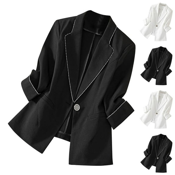 Bovxnpu Womens Casual Blazer Jacket Business Casual Outfits for Work, Womens Casual Blazers Open Front Long Sleeve Work Office Suit Jackets Blazer XL