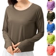 thumbnail image 1 of Bovxnpu Womens Long Sleeve Plus Size Tops, Womens Long Sleeves Sun Protective Shirt Tops Casual Sports Tee L, 1 of 5