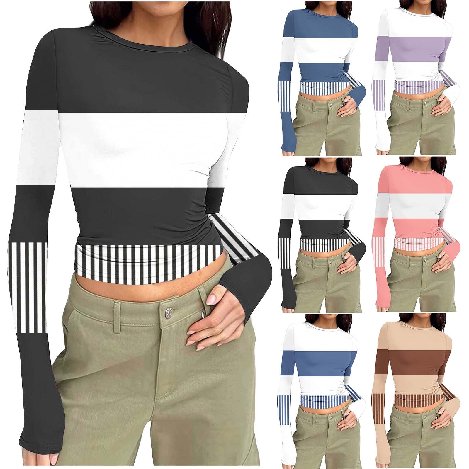 Bovxnpu Womens Long Sleeve Tops Fall Clothes Women #39 s Classic Fit Bovxnpu Womens Long Sleeve Tops Fall Clothes Women #39 s Classic Fit