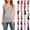 thumbnail image 1 of Bovxnpu Womens Maternity Nightgowns Sleepshirts Nightshirts Pajama Dress Maternity Squared Neck Short Sleeve Stretchy Slim Maxi Dress Summer Loungewear, 1 of 8